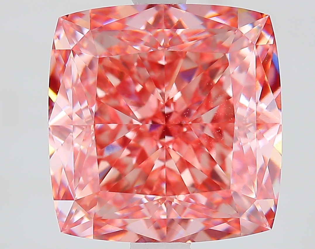 4.4ct Cushion Fancy Vivid Pink VS1 IGI