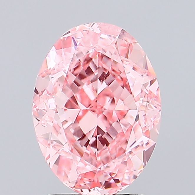 3.0ct Oval Fancy Vivid Pink SI2 IGI