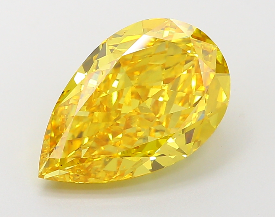 4.8ct Pear Fancy Vivid Yellow VS2 IGI
