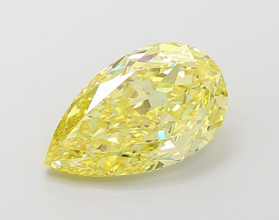 3.0ct Pear Fancy Vivid Yellow VS2 IGI
