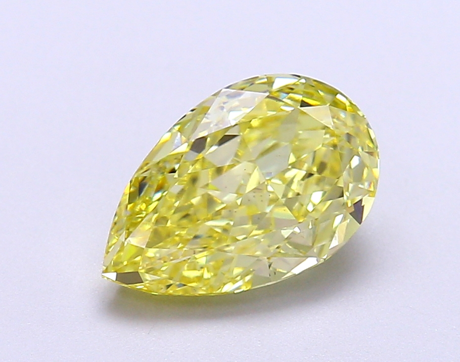 2.3ct Pear Fancy Vivid Yellow VS1 IGI