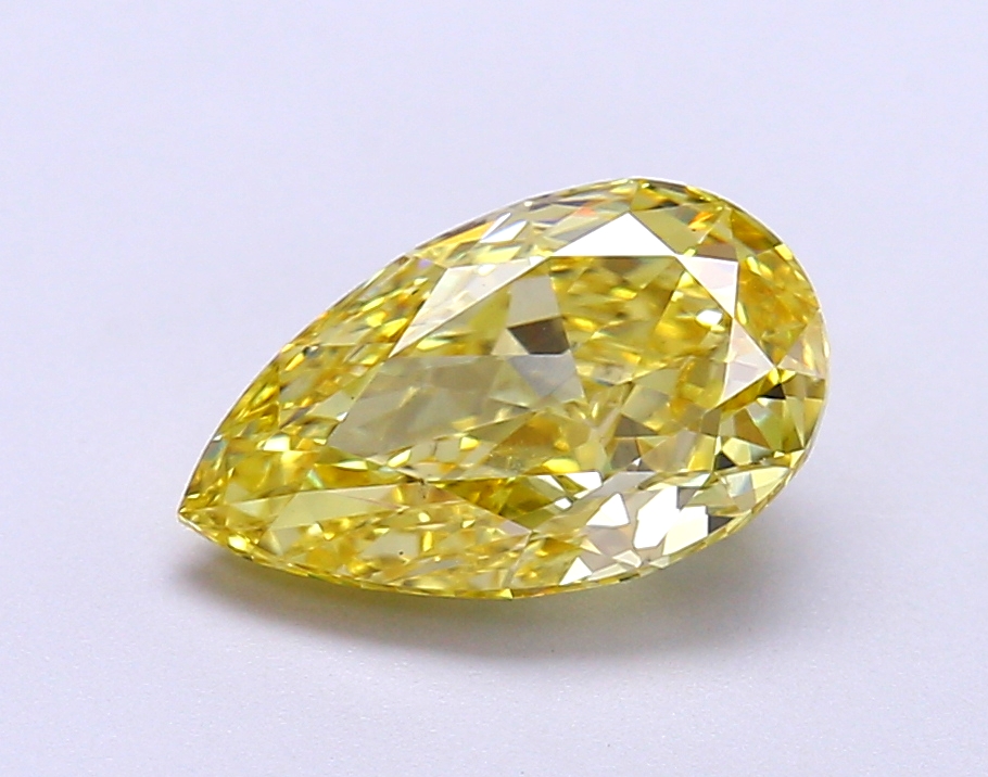 2.2ct Pear Fancy Vivid Yellow VS2 IGI