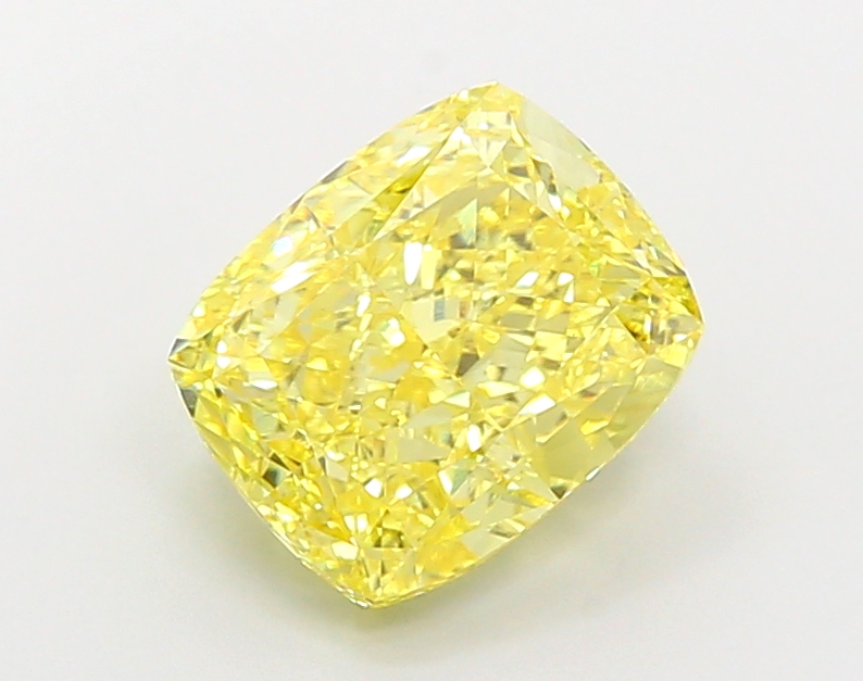 5.0ct Cushion Fancy Vivid Yellow VS1 IGI