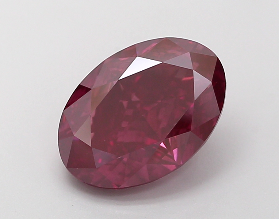 3.7ct Oval Fancy Deep Pink VS2 IGI
