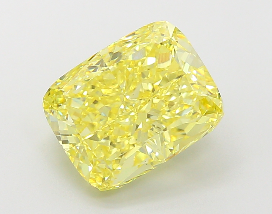 4.6ct Cushion Fancy Vivid Yellow VS2 IGI
