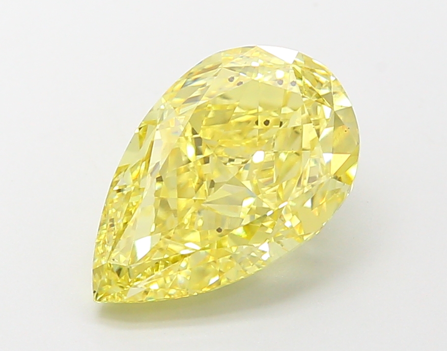 3.5ct Pear Fancy Vivid Yellow VS2 IGI
