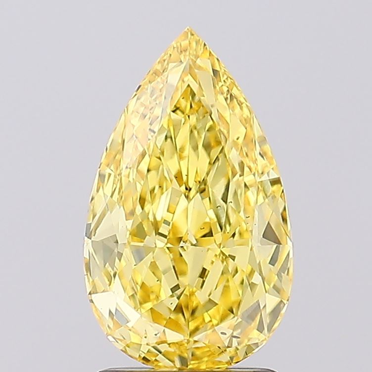 2.03ct Pear Fancy Vivid Yellow VS2 IGI