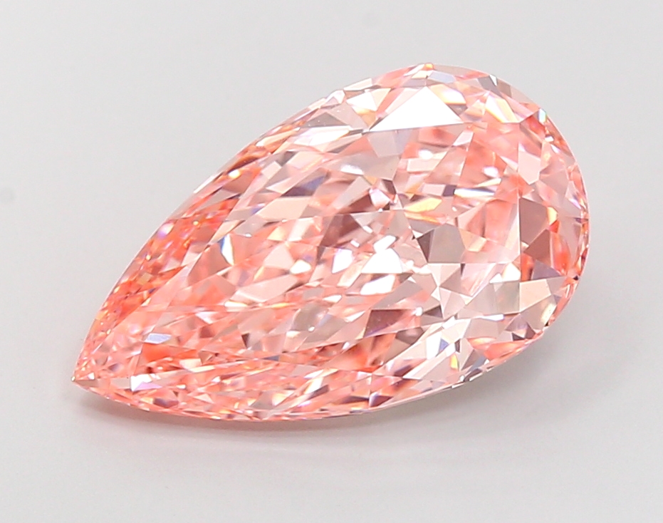 6.4ct Pear Fancy Vivid Pink VVS2 IGI