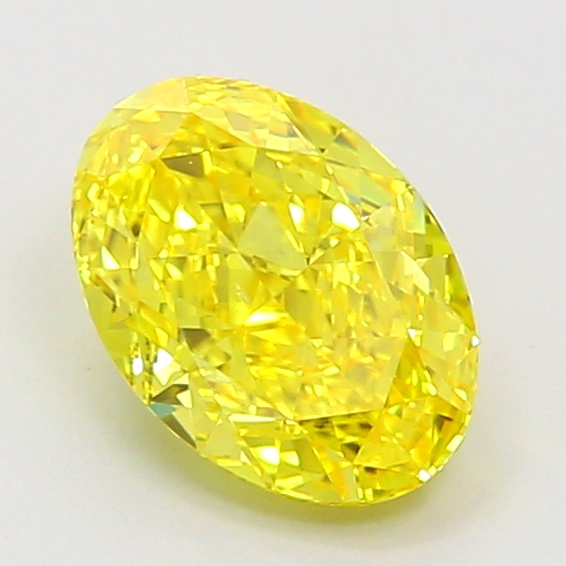 1.0ct Oval Fancy Vivid Yellow VS2 IGI