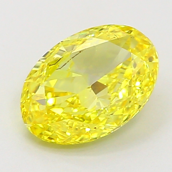 1.0ct Oval Fancy Vivid Yellow VS2 IGI