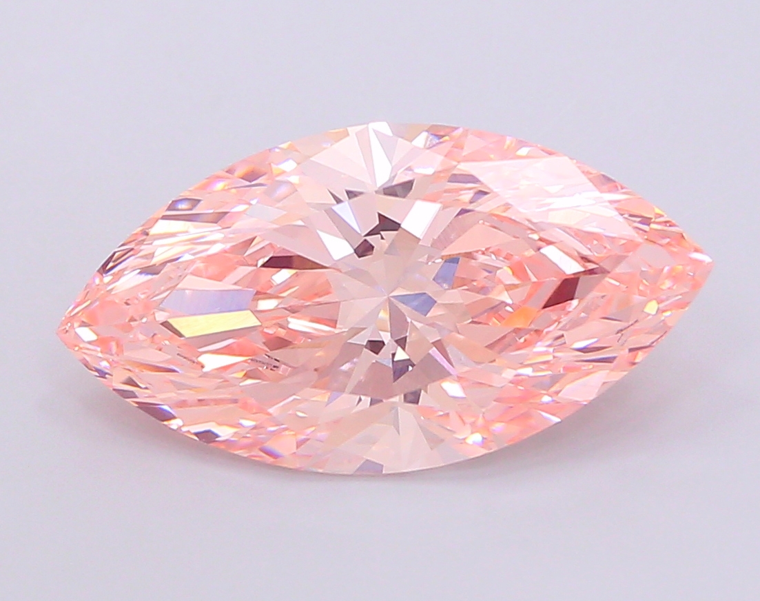 7.08ct Marquise Fancy Vivid Pink VVS2 IGI
