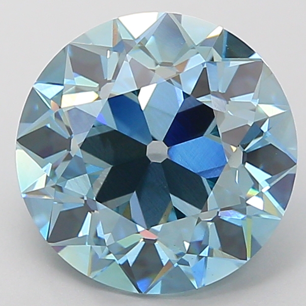 4.07ct Eurocut Fancy Vivid Blue VS1 IGI