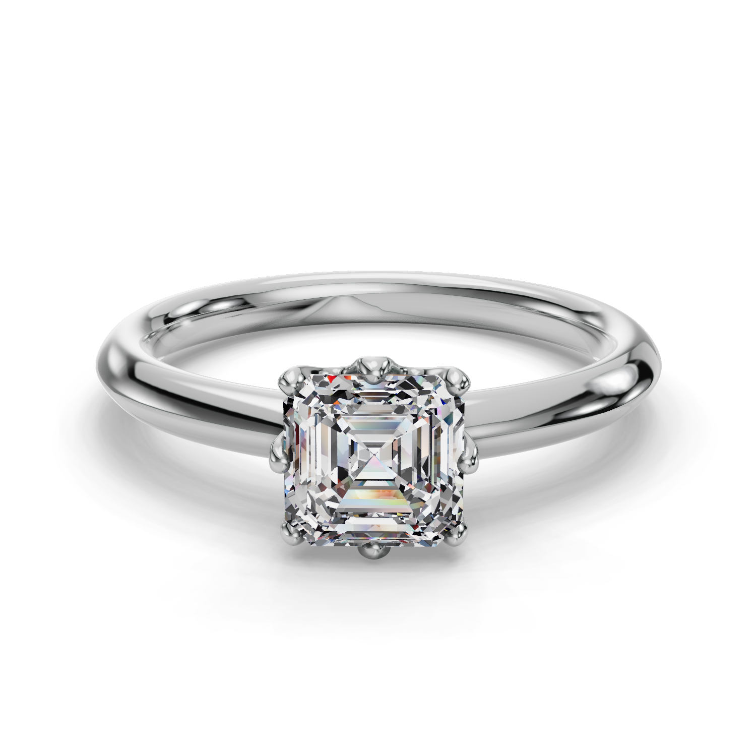 14 K White Gold Solitaire Engagement Ring
