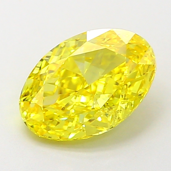 1.0ct Oval Fancy Vivid Yellow VVS2 IGI