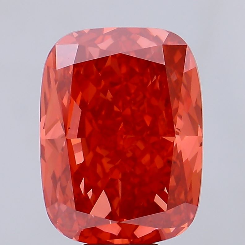 Cushion 11.63 carat Fancy Vivid Red laboratory-grown diamond