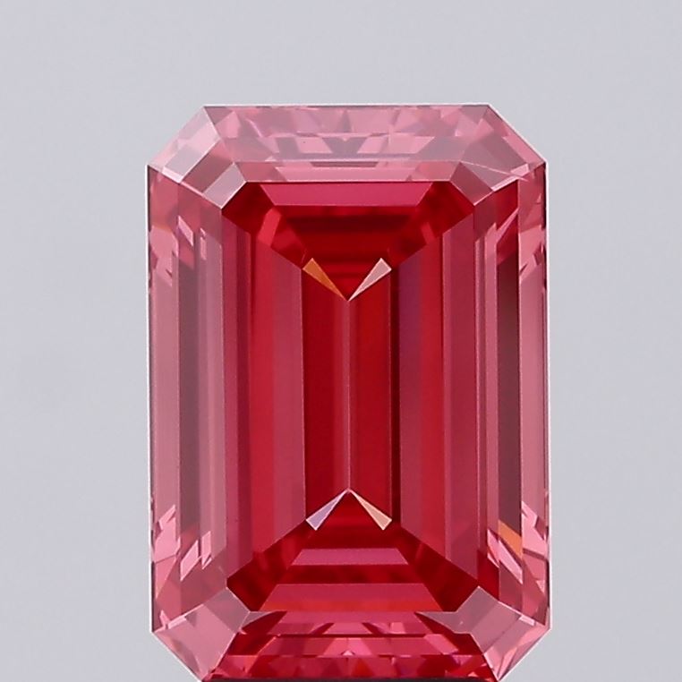 Emerald cut 4.06ct Fancy Vivid Pink VS2