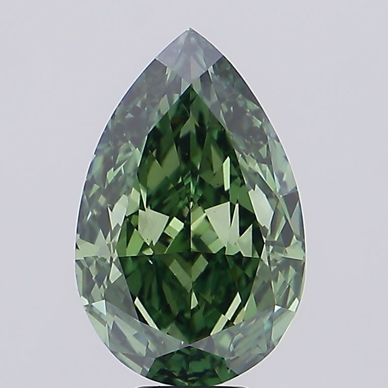 10.21ct Pear Fancy Vivid Green VS1 IGI