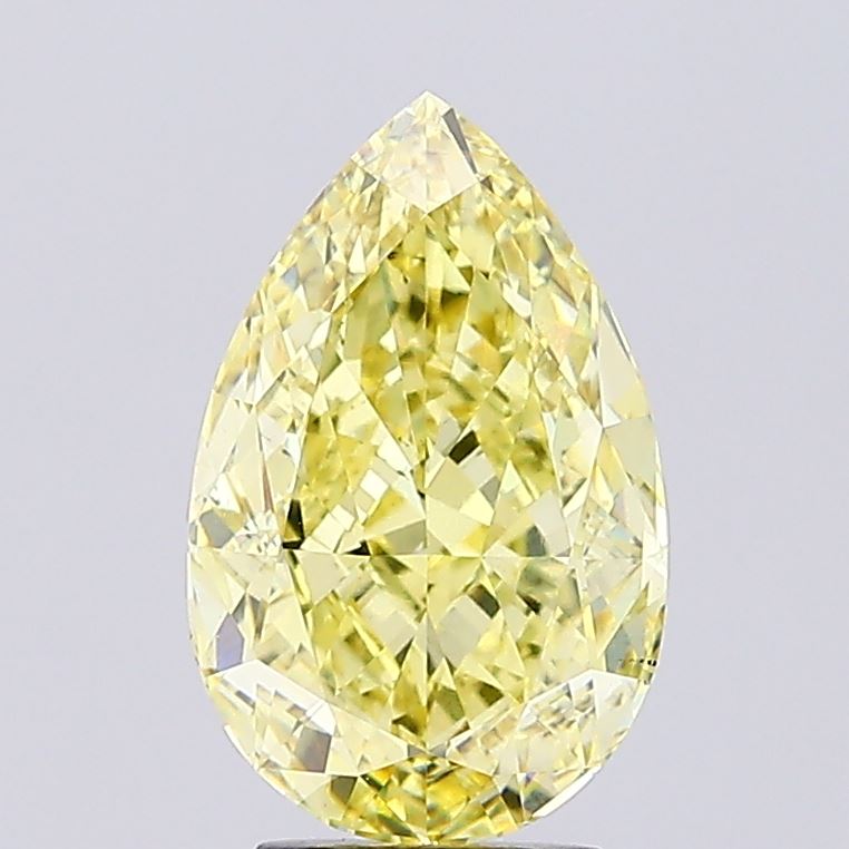 Pear 4.41ct Fancy Intense Yellow VS2