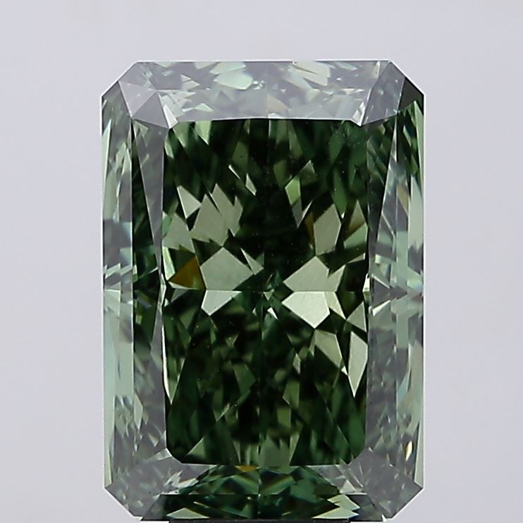 Radiant 10.7ct Fancy Vivid Green VS1