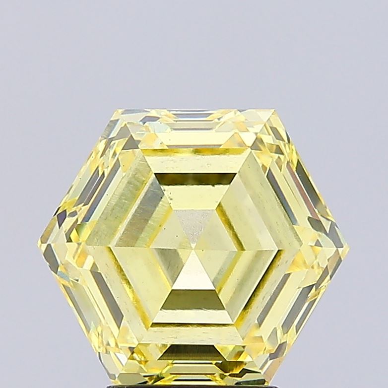 Hexagonal 5.04ct Fancy Intense Yellow VS2