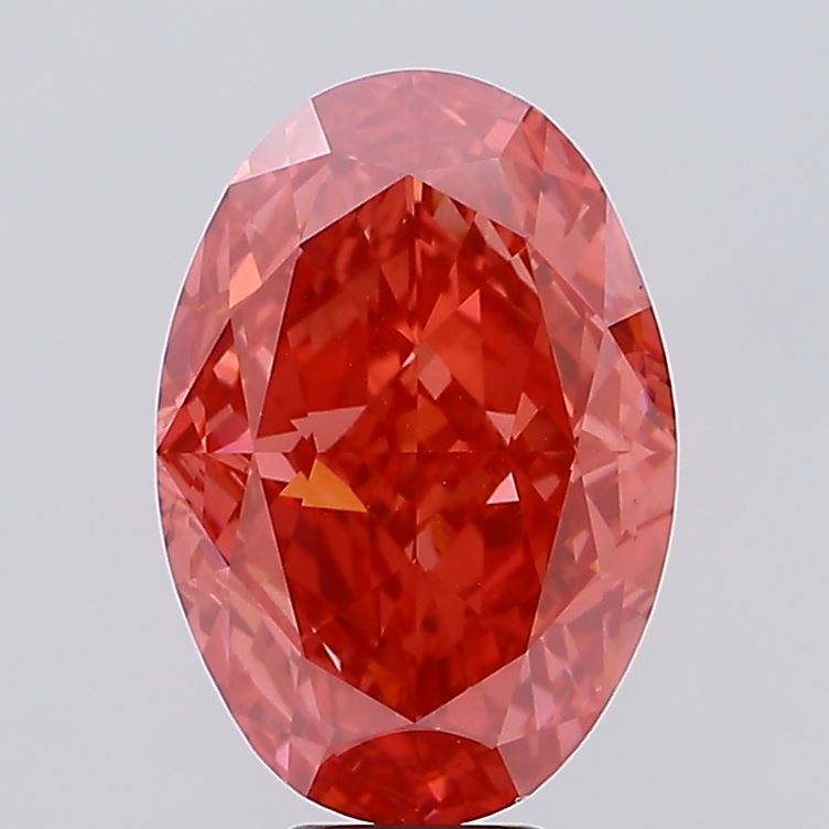 11.65ct Oval Fancy Vivid Red VS1 IGI