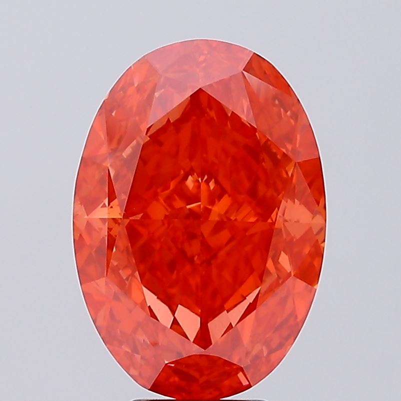 Oval 9.21ct Fancy Vivid Red VS1