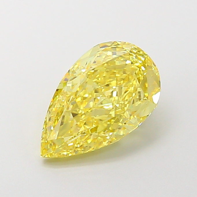 Pear 4.03ct Fancy Vivid Yellow VVS2