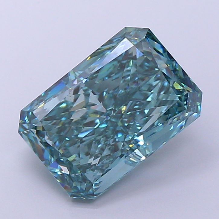 Radiant 10ct Fancy Vivid Green VS1