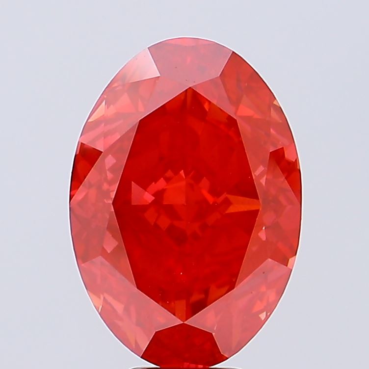 10.40ct Oval Fancy Vivid Red VS2 IGI