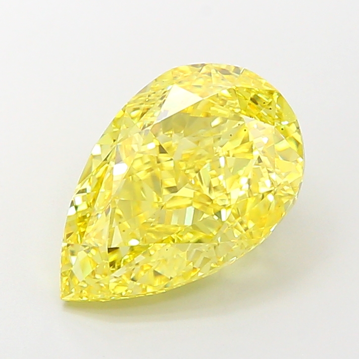 5.08ct Pear Fancy Vivid Yellow VS2 IGI