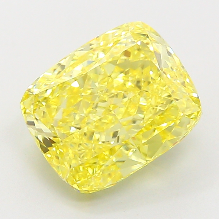 Cushion 4.03ct Fancy Vivid Yellow VS1