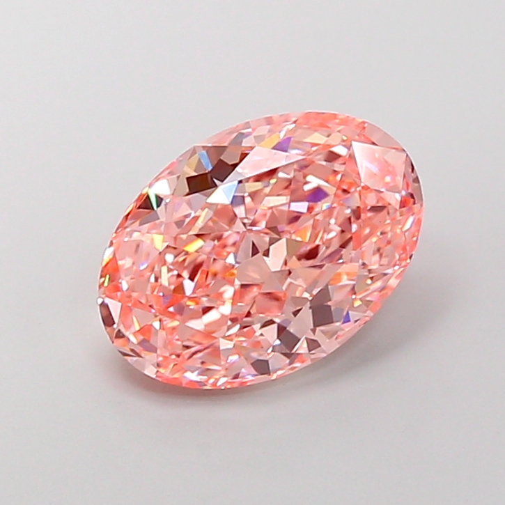 3.9ct Oval Fancy Vivid Pink VS1 IGI