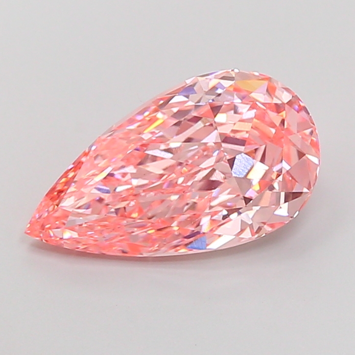 4.3ct Pear Fancy Vivid Pink VS1 IGI