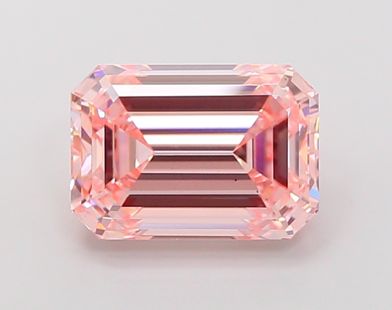 Emerald cut 4.02ct Fancy Intense Pink VS2