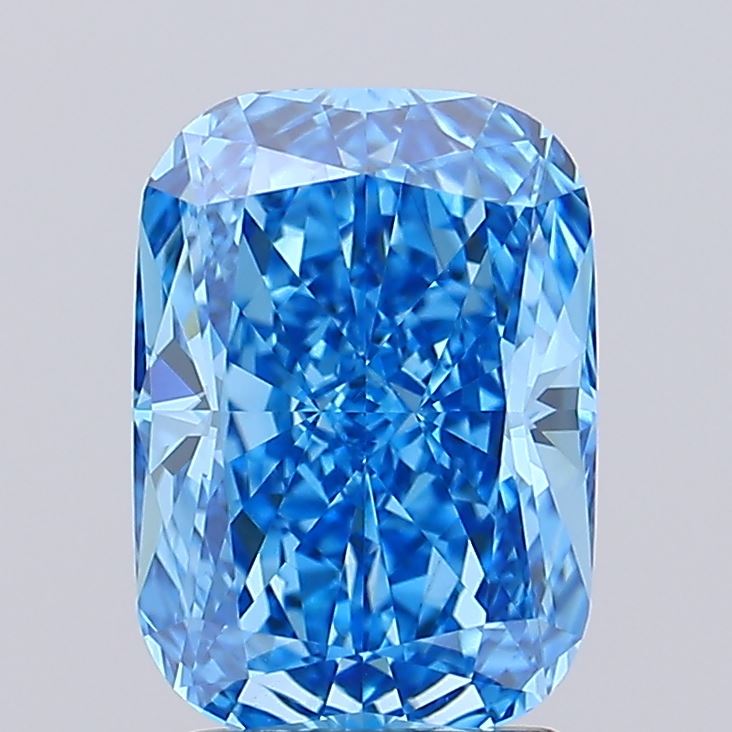 2.6ct Cushion Fancy Vivid Blue VVS2 IGI