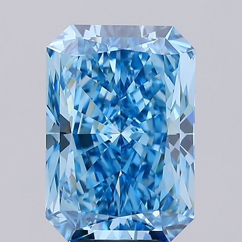 5.5ct Radiant Fancy Vivid Blue VVS2 IGI