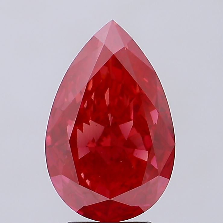 5ct Pear Fancy Vivid Red VS1 IGI