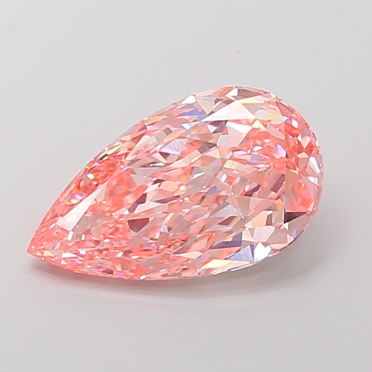 4.2ct Pear Fancy Vivid Pink VVS2 IGI