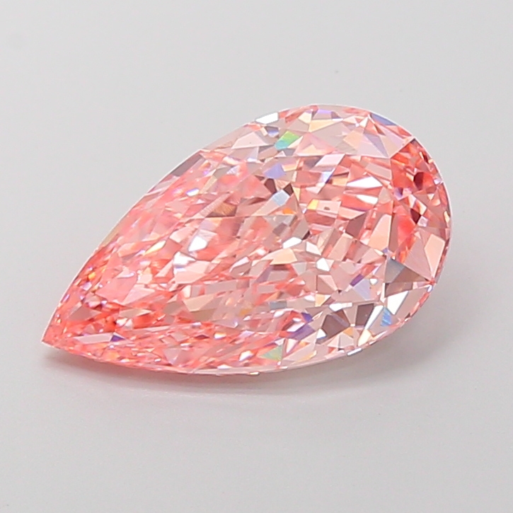 4.3ct Pear Fancy Vivid Pink VVS2 IGI