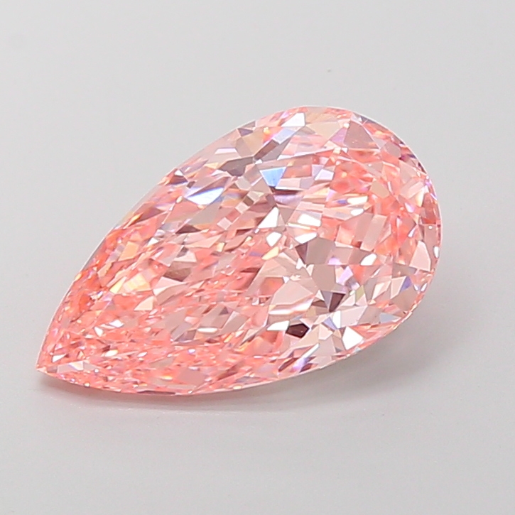 4.3ct Pear Fancy Vivid Pink VS1 IGI