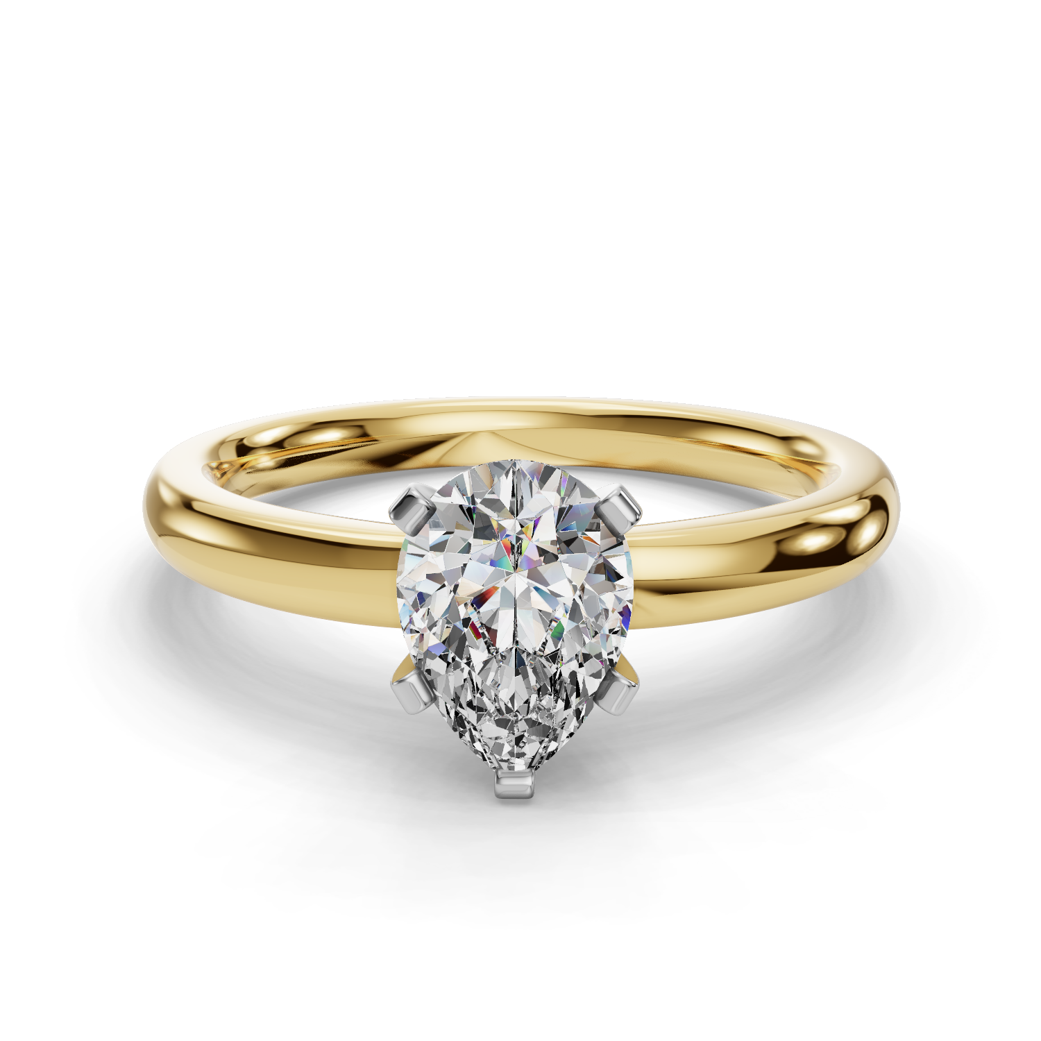 18 K Yellow Gold Solitaire Engagement Ring