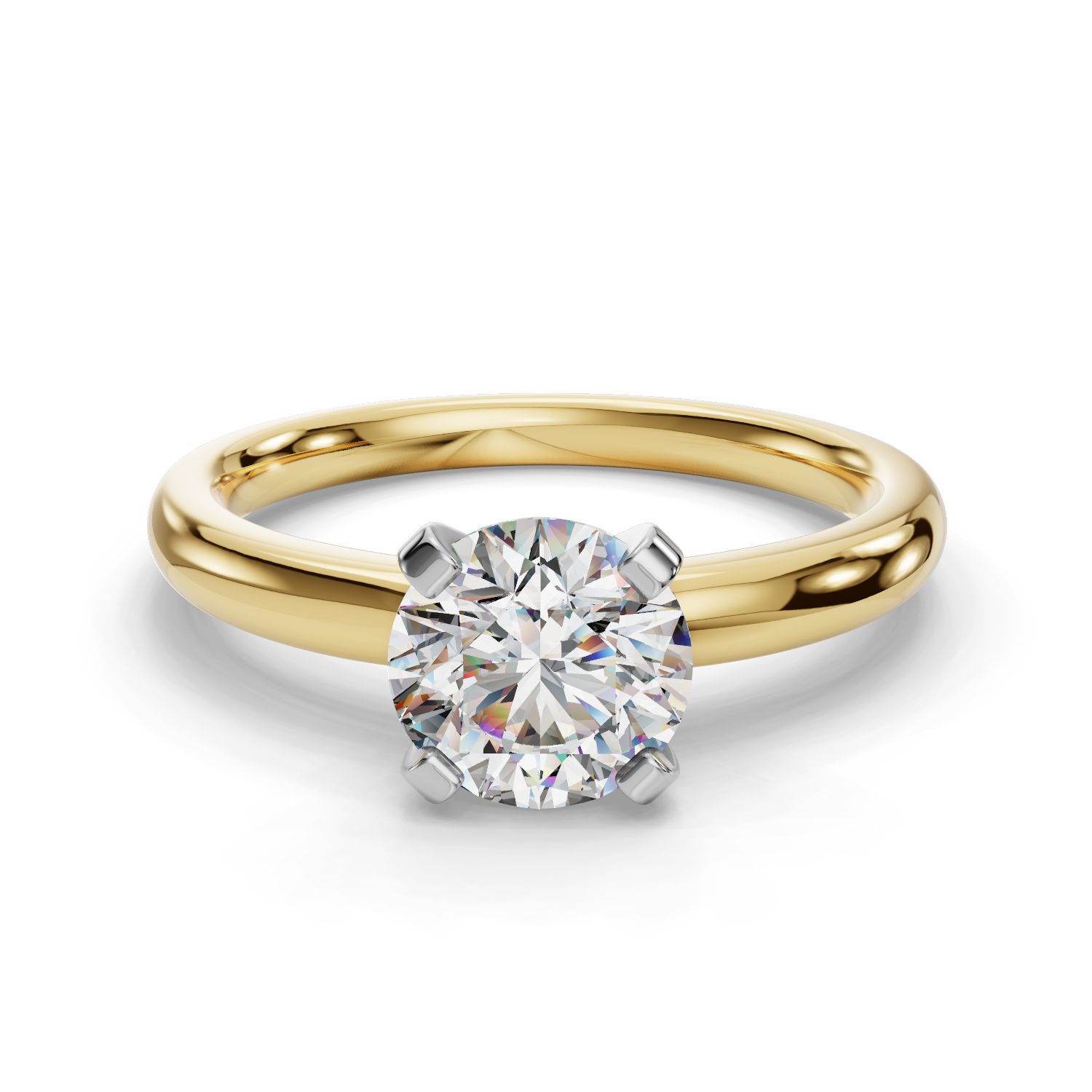18 K Yellow Gold Solitaire Engagement Ring
