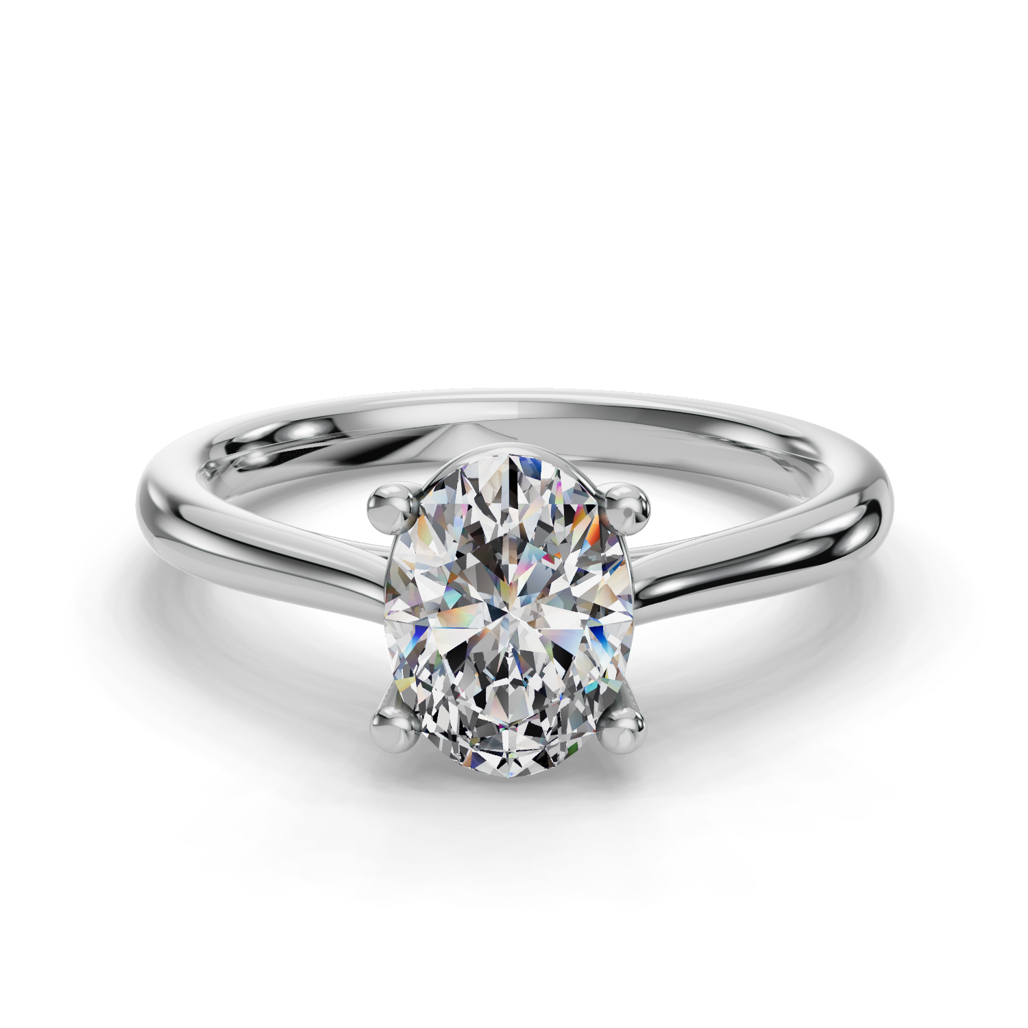 14 K White Gold Solitaire Engagement Ring