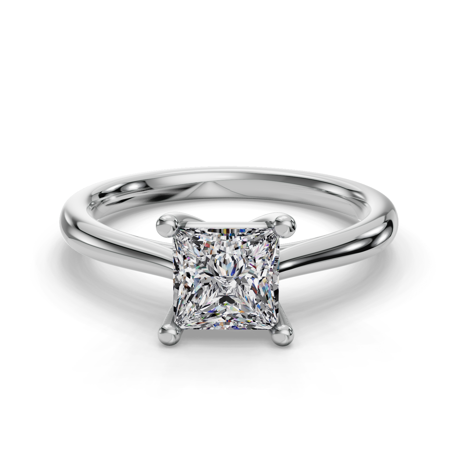 14 K White Gold Solitaire Engagement Ring