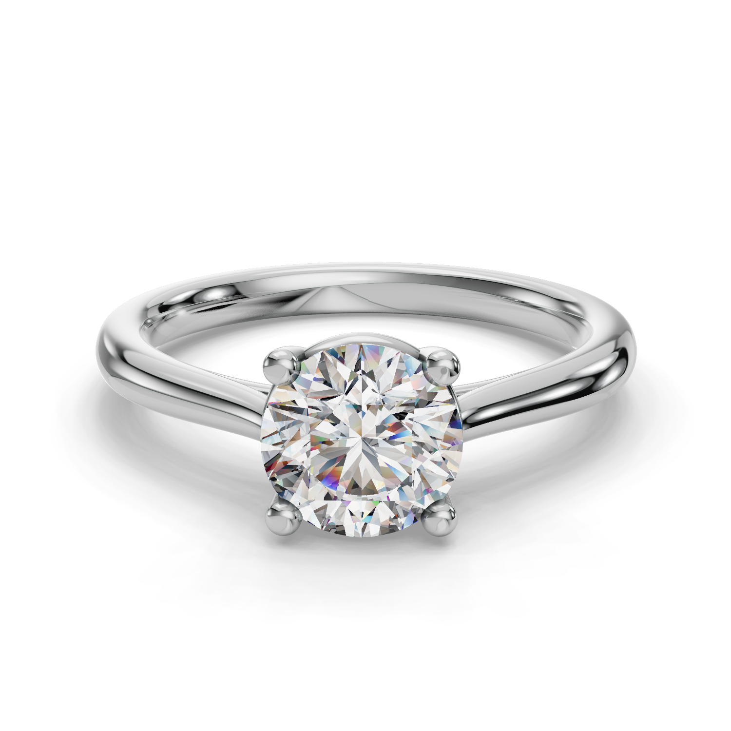 14 K White Gold Solitaire Engagement Ring