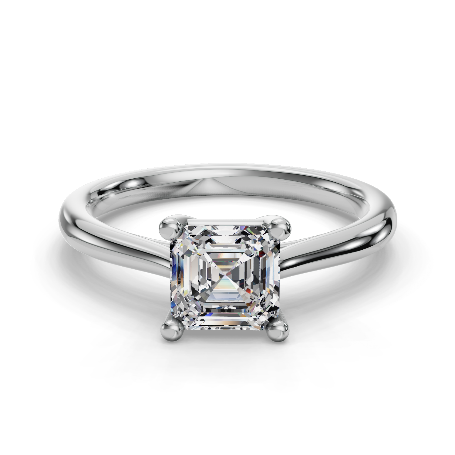 18 K White Gold Solitaire Engagement Ring