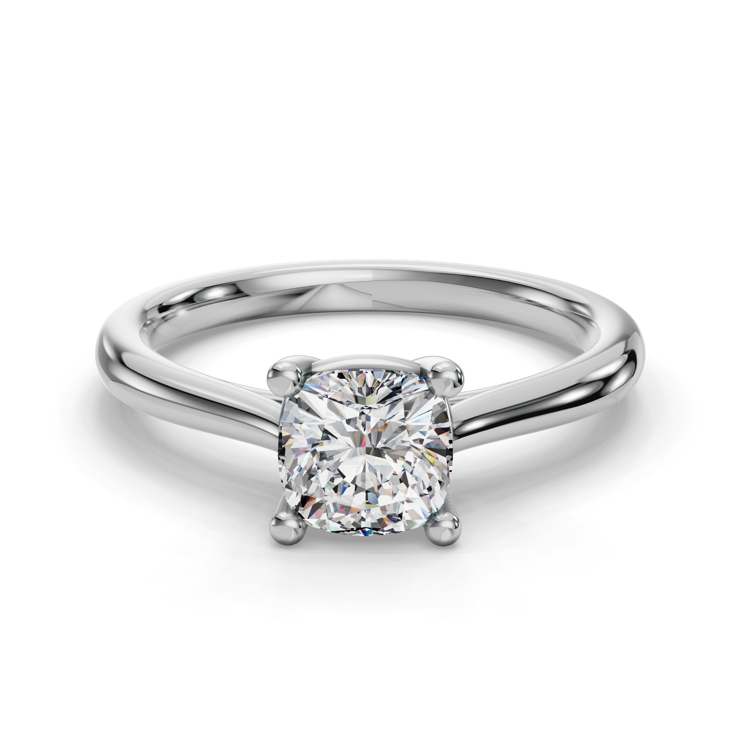 18 K White Gold Solitaire Engagement Ring