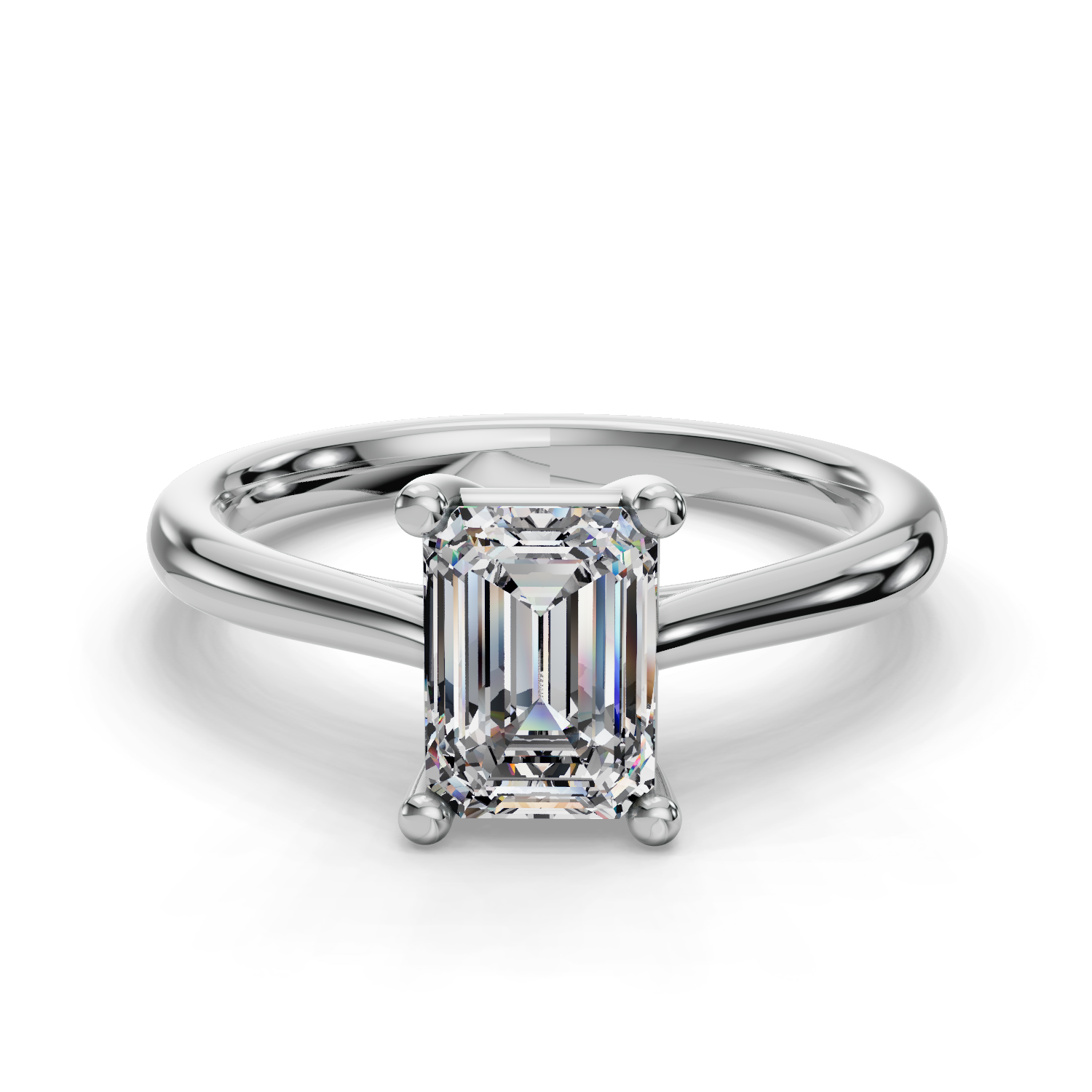18 K White Gold Solitaire Engagement Ring