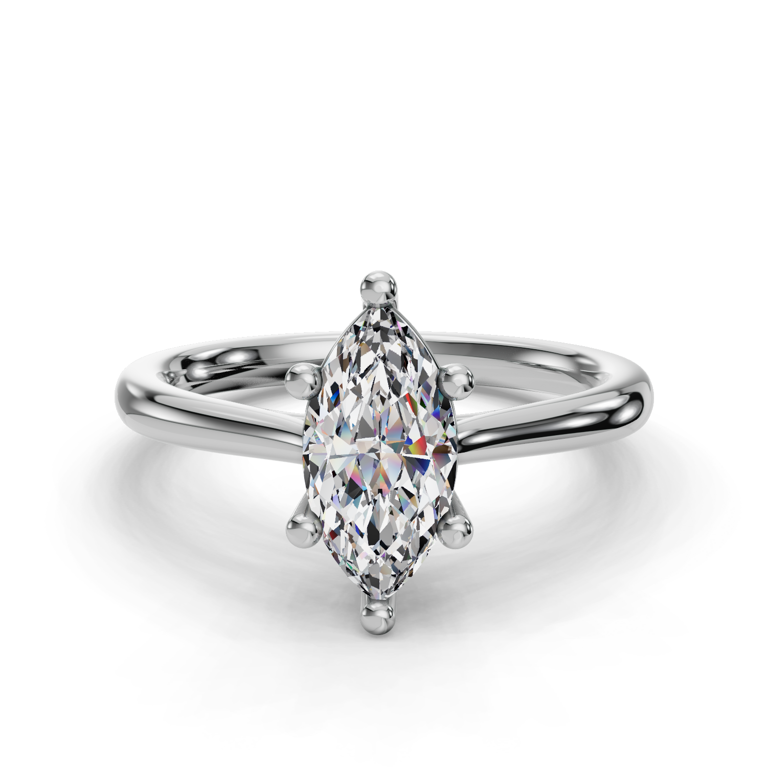 18 K White Gold Solitaire Engagement Ring