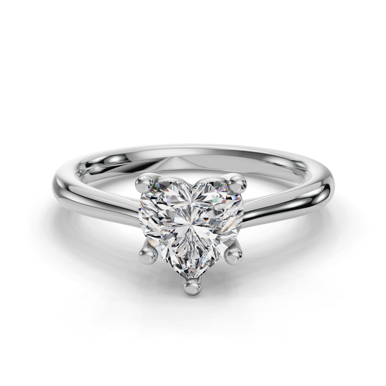 18 K White Gold Solitaire Engagement Ring